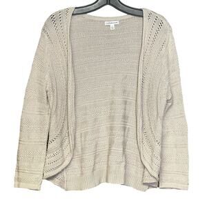 Croft & Barrow cardigan sweater neutral tan oatmeal bolero women’s size large